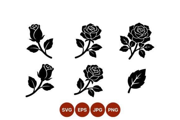 Black Rose Flower Line Art Vector: Graphics for Branding and Illustrations