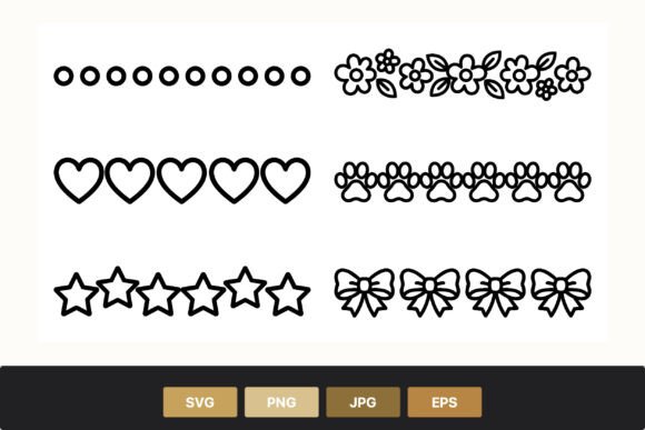 Black White Circle Flower Heart Paw Star Graphics