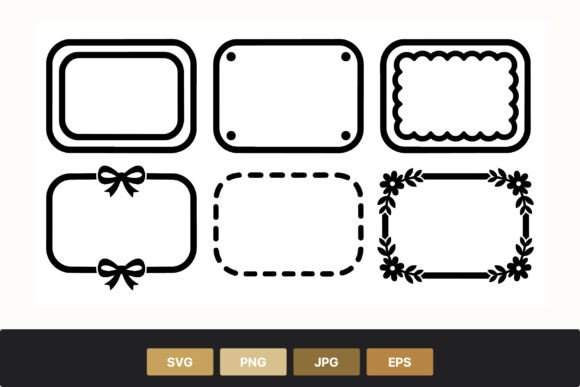 Black White Rectangular Frames with Bows