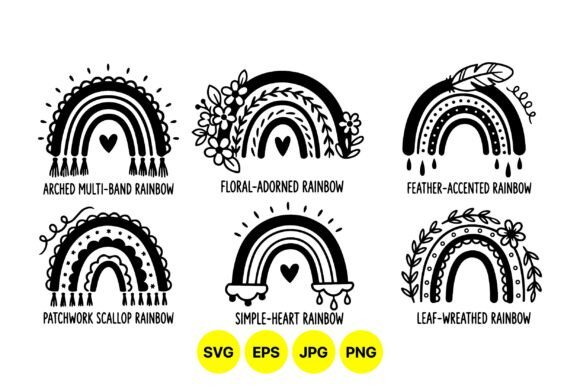 Boho Rainbow Graphics: Illustrations for Branding