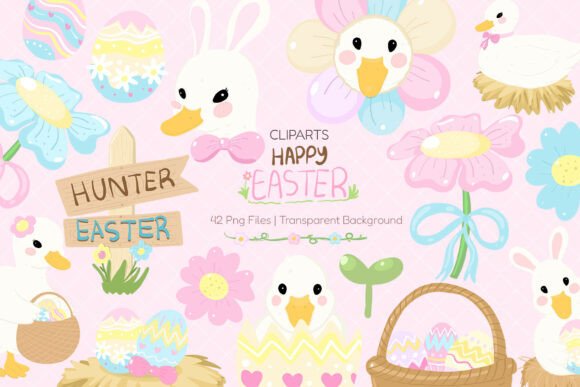 Call Duck Easter Egg Clipart Graphics