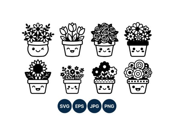 Cute Flower Pots with Smiling Faces