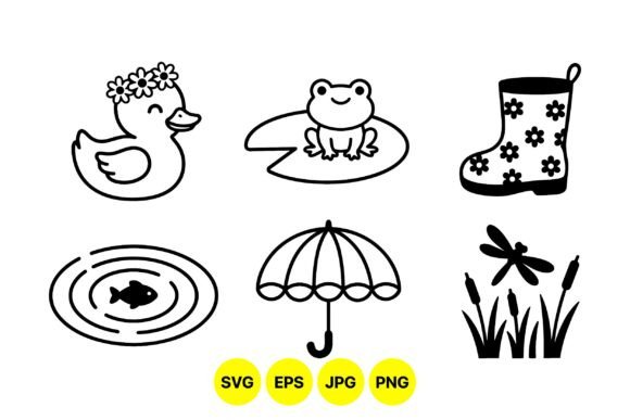 Cute Spring Pond Clipart Pack: Graphics & Illustrations