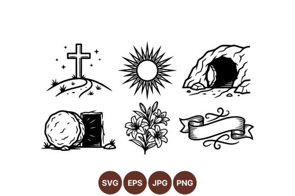 Easter Resurrection Clipart Set: Graphics & Illustrations for Branding