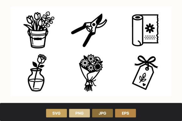 Garden Shears Vase Bouquet and Gift Tag