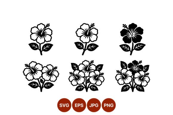 Hibiscus Black White Vector Art: Graphics & Illustrations for Editorial Design