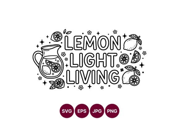 Lemon Light Living Line Art Vector