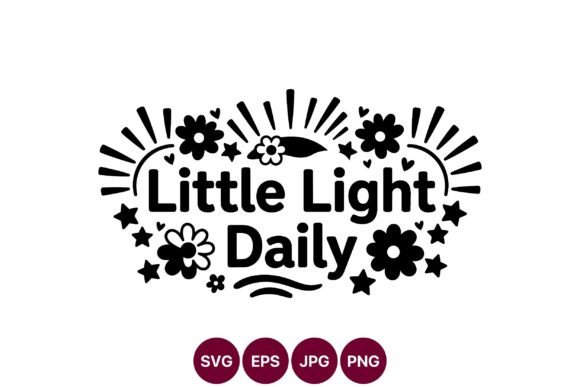 Little Light Daily Black Line Art Vector