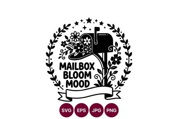 Mailbox Bloom Mood Black and White Graphics