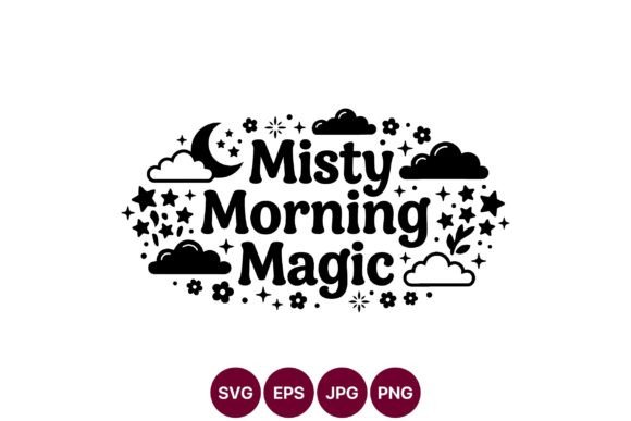 Misty Morning Magic Black White Vector