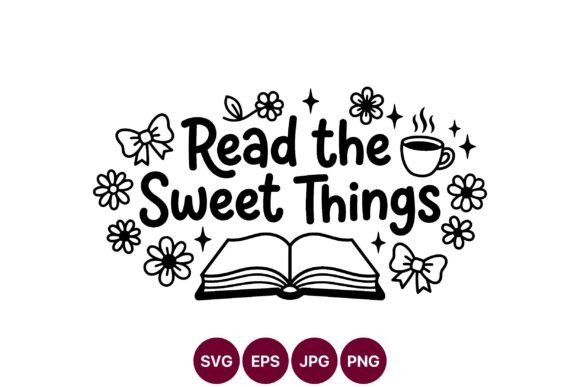 Read Sweet Things Book Coffee Vector Graphics