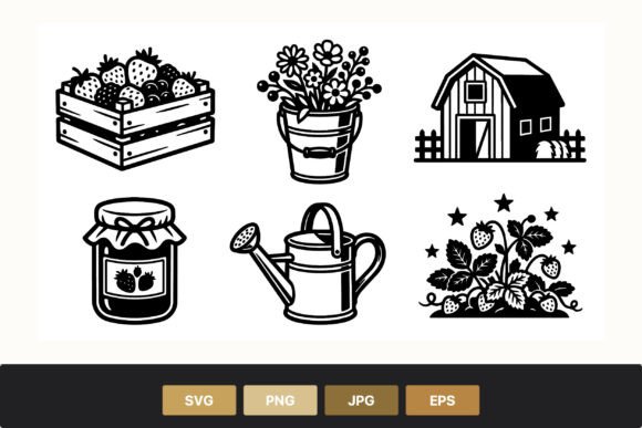 Strawberry Farm Vector Art Bundle: Graphics for Branding and Illustrations