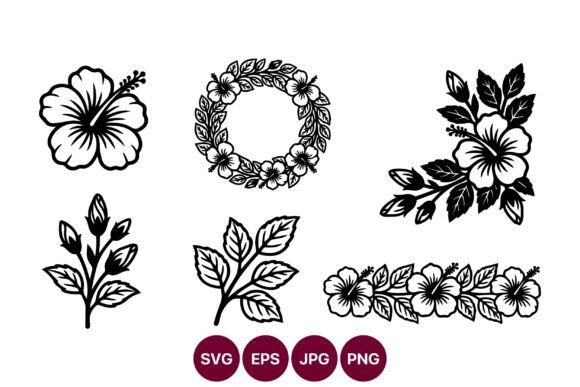 Vector Hibiscus Flower Garland