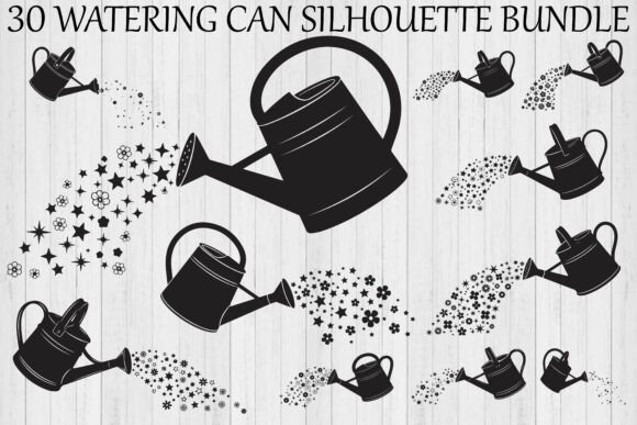 Watering Can Silhouette Bundle: Graphics & Illustrations for Digital Sellers