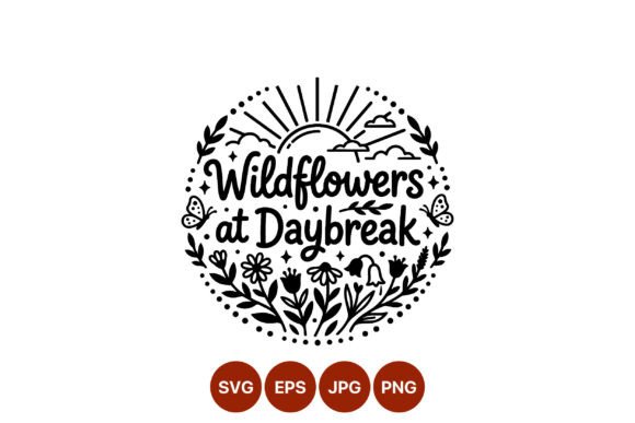 Wildflowers at Daybreak Script Lettering: Graphics and Illustrations for Creative Design